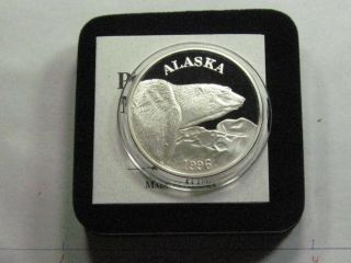 1996 Polar Bear Alaska 999 Silver Coin Proof Very Rare Box B