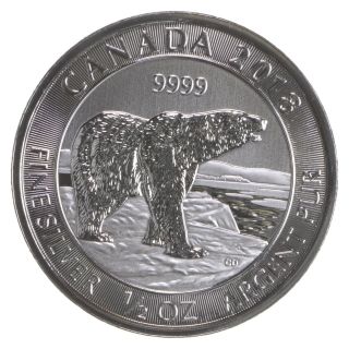 2018 Polar Bear Canada Canadian $2 1/2 Oz.  999 Silver Coin 135