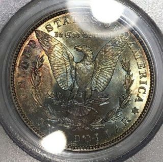 1886 - P Morgan Dollar PCGS MS63 CAC Lustrous Rainbow Toned Blue/Red/Gold Colorful 10