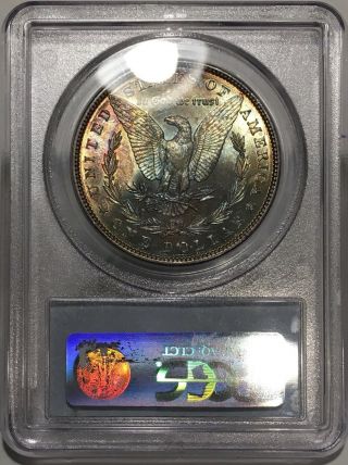 1886 - P Morgan Dollar PCGS MS63 CAC Lustrous Rainbow Toned Blue/Red/Gold Colorful 11