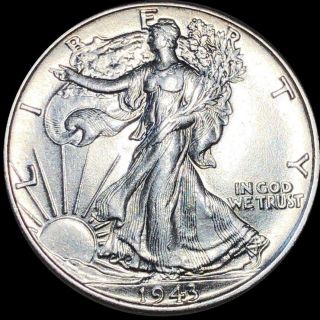 1943 Walking Half Dollar Highly Uncirculated Liberty Silver Collectible Coin Ms