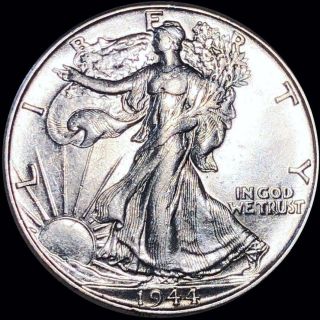 1944 Walking Half Dollar Highly Uncirculated Liberty Silver Collectible Coin Ms