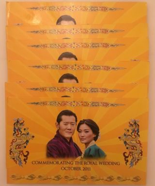 D4 Bhutan Royal Wedding Commemorative In 6 Consecutive Folders P35