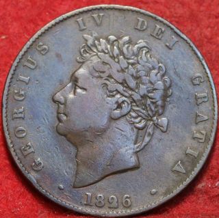 1826 Great Britain 1/2 Penny Foreign Coin