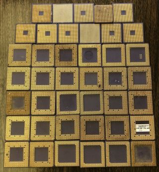 Last Chance - Vintage Amd Sun Cpu Purple Chip Scrap Gold Recovery - Over 2.  5lbs