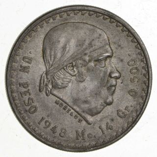World Coin - 1948 Mexico 1 Peso - 14g - World Silver Coin 051