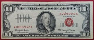 1966 Series $100 One Hundred Dollar Legal Tender Red Seal United States Note