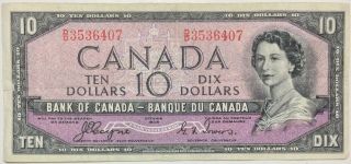 1954 Bank Of Canada $10 Devil 