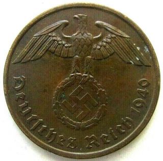 Germany Coins,  2 Reichspfennig 1940,  Third Reich
