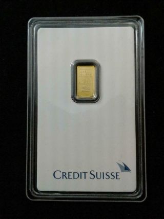 1 Gram.  999 Gold Bar Credit Suisse Valcambi Essayeur Fondeur Assay