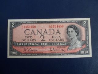 1954 Canada 2 Dollar Bank Note - Beattie/raminsky - Lu1454450 - Ef - Au Cond.  18 - 172