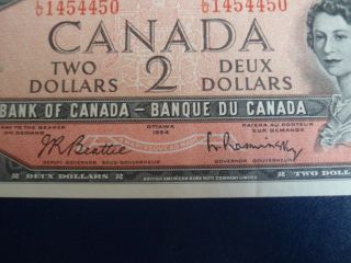 1954 Canada 2 Dollar Bank Note - Beattie/Raminsky - LU1454450 - EF - AU Cond.  18 - 172 3