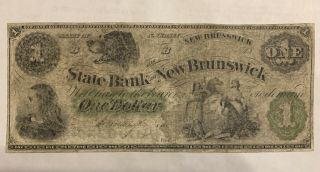 1800’s $1 The State Bank At Brunswick Jersey Bank Note