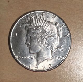 1922 - S Au,  Peace Silver Dollar