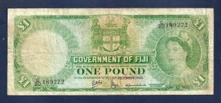 [an] Qeii Goverment Of Fiji 1 Pound 1965 P53g Fine,