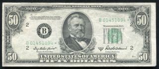 Fr.  2109 - B 1950 - B $50 Fifty Dollars Star Frn Federal Reserve Note