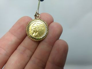 1926 Gold Indian Head $2.  50 Quarter Eagle 2 1/2 Dollars Usa Coin For Necklace