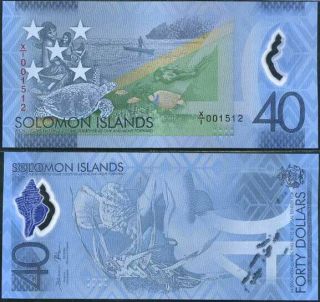 Solomon Islands 40 Dollars Nd 2018 Polymer Comm.  P 37 Replacement X/1 Unc