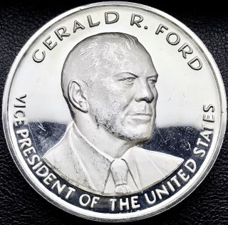 Gerald R.  Ford Vice President Of The U.  S.  A.  4.  76 Oz.  999 Big Silver Coin (9080)