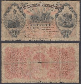 Guatemala 1 Peso 1900 (g - Vg) Banknote P - S101