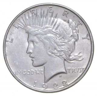Choice Au/unc 1922 - D Peace Silver Dollar - 90 Silver 592