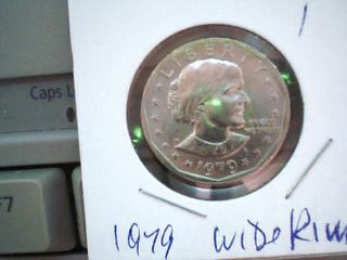 A1979 - P Sba$1 Wide Rim Susan B.  Anthony Dollar Coin ( (5)