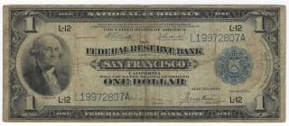 $1 1914 National Currency Federal Reserve Bank Of San Francisco Fr 746