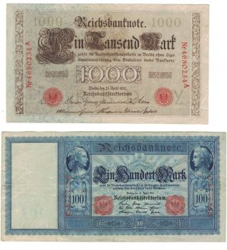 Germany Reichsbanknote 1910 - (6) bank notes 3