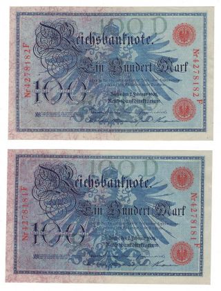 Germany Reichsbanknote 1910 - (6) bank notes 5