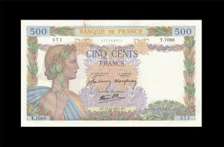 15.  10.  1942 Banque De France 500 Francs ( (unc - Stain))