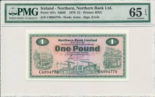 Northern Bank Ltd.  Ireland - Northern 1 Pound 1978 Pmg 65epq
