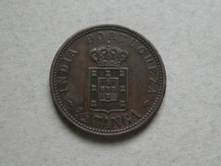 India - Portuguese 1/2 Tanga Coin 1903.