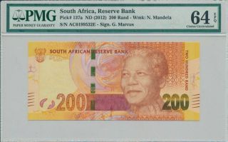 Reserve Bank South Africa 200 Rand Nd (2012) Pmg 64epq