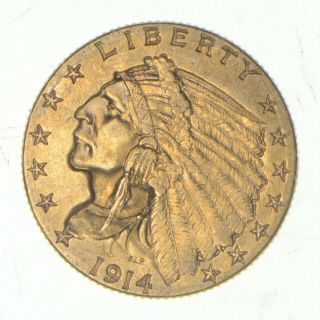 Fresh Unc Bu - 1914 - D $2.  50 Indian Us Gold Coin Quarter Eagle 894