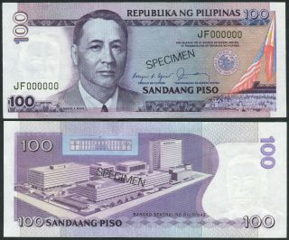 Philippines 100 Pesos P172s1 Unc - Specimen (sign 11)