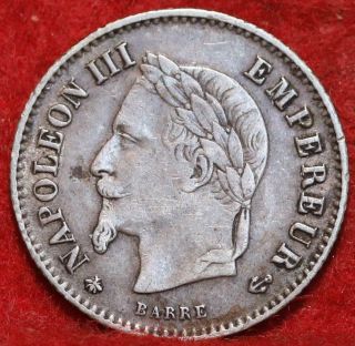 1867 - A France 20 Centimes Silver Foreign Coin
