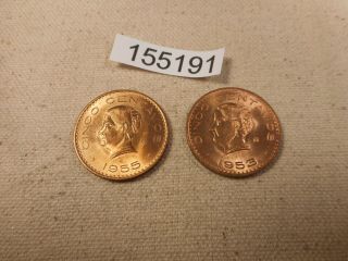 1953 1955 Mo Mexico Cinco Centavos Collector Coins - 155191