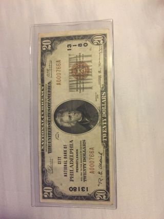 1929 $20 National Currency Federal Reserve Bank Chicago