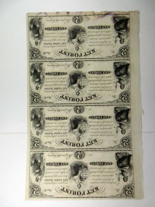 Hungary & U.  S. ,  (2) Uncut Sheets Of 4,  2 Forint Notes Printed By Tc&c 1 Xf; 1 Au