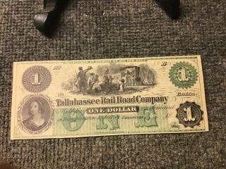 Tallahassee Rail Road Company $1 unissued crisp and. 2