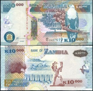 Zambia 10000 10,  000 Kwancha 2009 P 46 E Unc