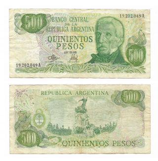 Argentina Note 500 Pesos (1973) Manzini - Emparanza Suffix A B 2413 P 292 Avf