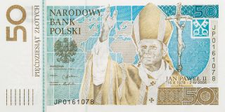 50 Zloty - Pope John Paul Ii / Papiez Jan Pawel Ii - Commemorative Banknote
