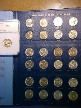 Uncirculated Set Of Jefferson Nickels; 1938 Through 1964 Housed In Whitman Album