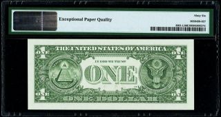 Near Solid Serial Number 11111116 Fr.  3001 - L $1 2013 Federal Reserve Note PMG 66 2
