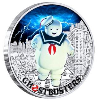 2017 Perth Tuvalu Ghostbusters Stay Puft 1 Oz Silver Proof $1 Coin