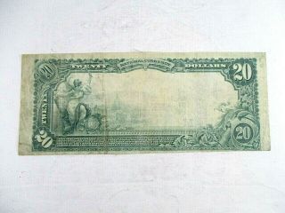 Lewistown National Bank of Illinois Large Note Series 1902 $20 Dollar Very Fine 2