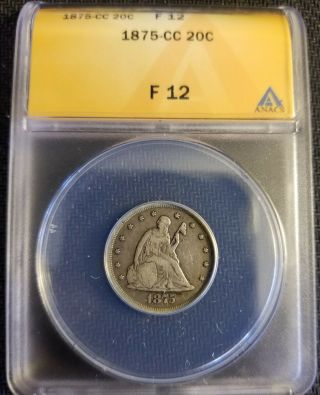 1875 Cc Twenty Cent Piece Anacs F12