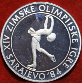 Uncirculated 1983 Yugoslavia 100 Dinara Silver Olympic Figure Skater Coin