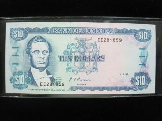 Jamaica $10 Dollar 1992 Sharp 36  Bank Currency Money Banknote